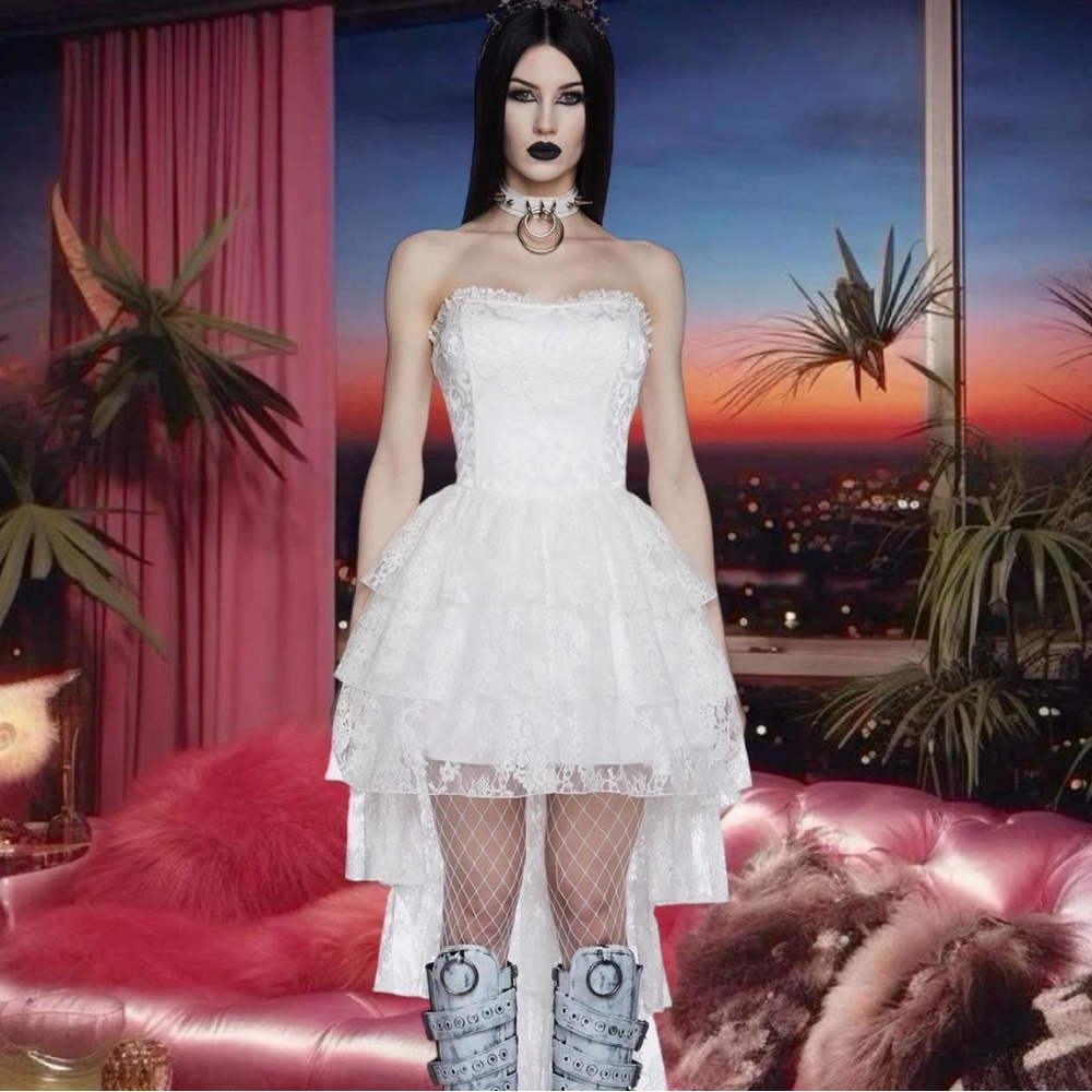 🩷DOLLSKILL WIDOW FADED APPARITIONS HIGH-LOW DRESS🩷